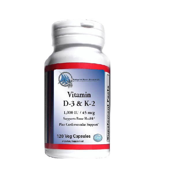 Vitamin D-3 & K-2 (60-120 day supply) – ALTERNATIVE HEALTH RESEARCH LLC